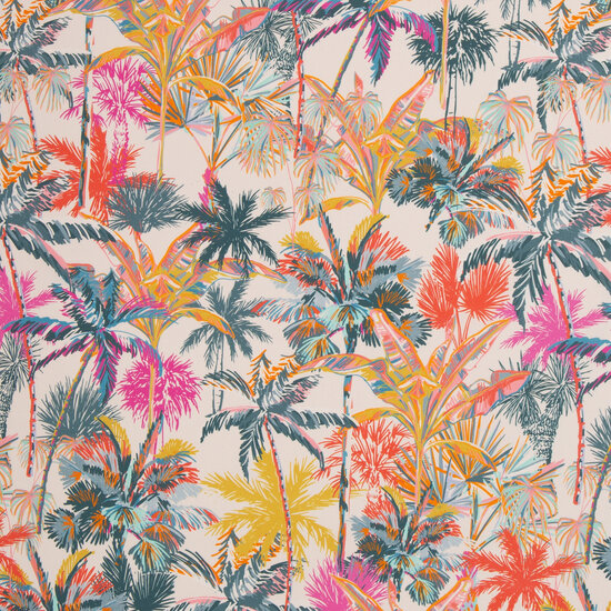 Katoen - Tropical Palms - Ecru