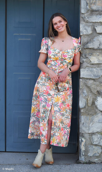 Katoen - Tropical Palms - Ecru