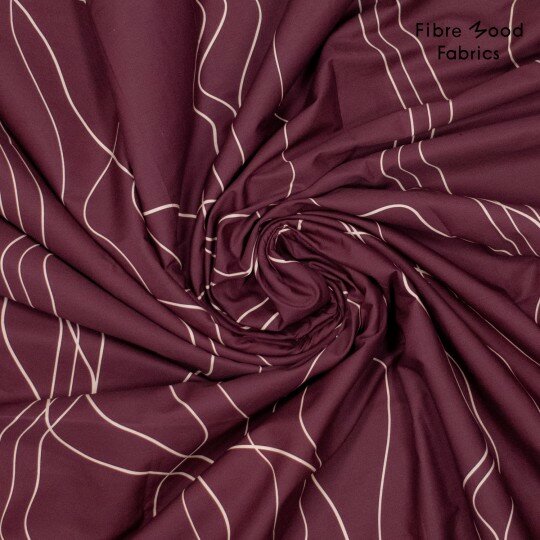 Poplin - Lines - Bordeauxbruin