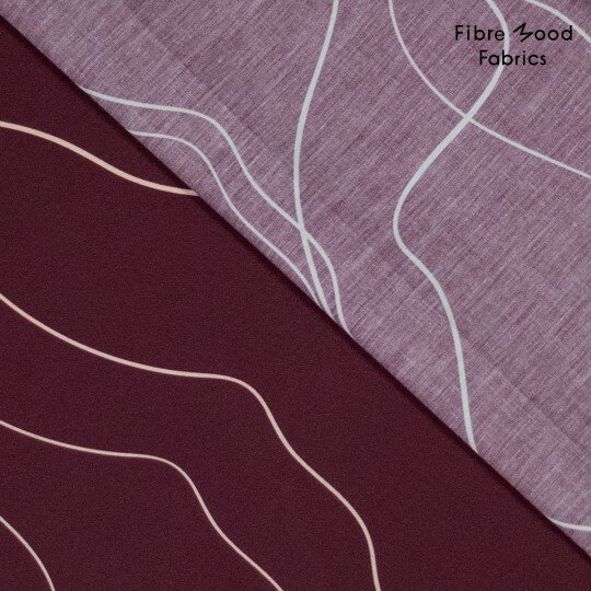 Poplin - Lines - Bordeauxbruin