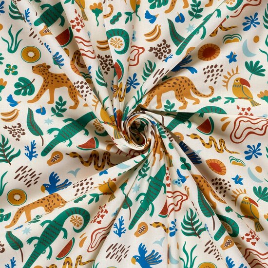 Poplin - Jungle - Ecru
