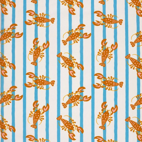 Poplin - Lobster - Ecru