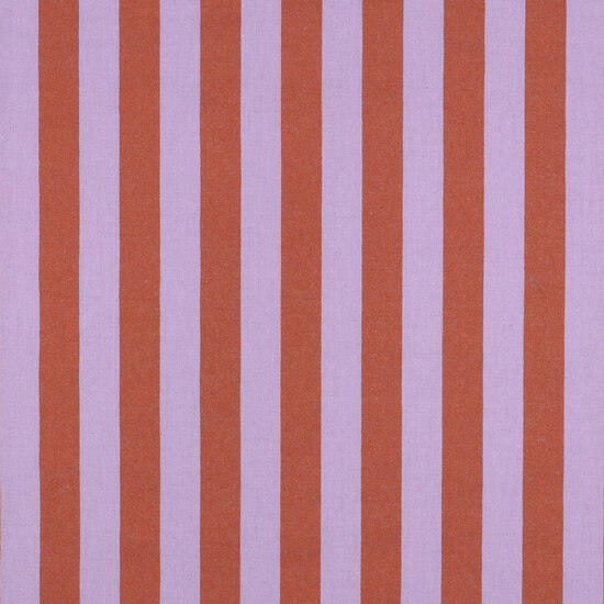 Katoen - Yarn Dyed Stripes - Lavendel-Oranje