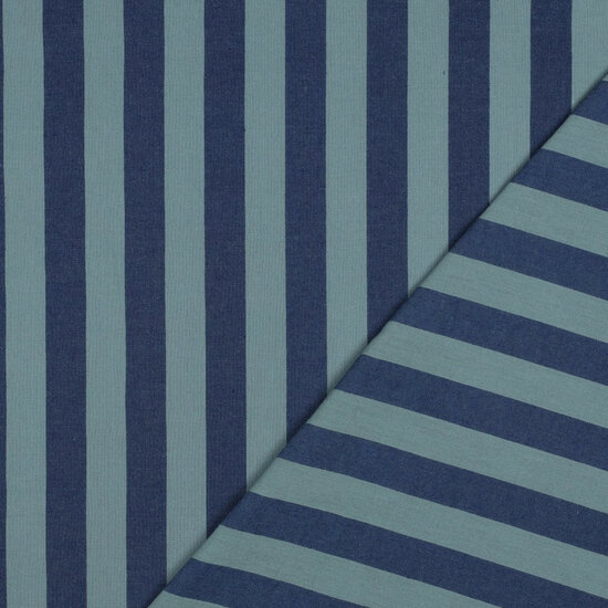 Katoen - Yarn Dyed Stripes - Blauw-Groen