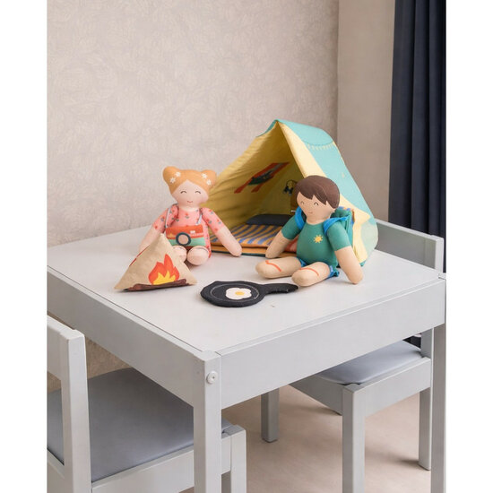 Poplin - Paneel Let's Go Camping - Groen