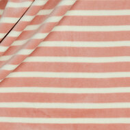 Nicky Velours - Yarn Dyed Stripes - Roze/Ecru