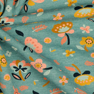 Sweat - Flowers - Gemeleerd Blauw