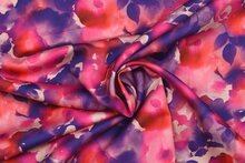 Katoen - Flowers - Roze-Paars