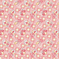 Katoen - Pink Flower Puffs - Roze