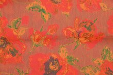 Jacquard - Flowers - Oranje-Rood