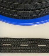 Knoopsgatelastiek 15mm, kleur zwart
