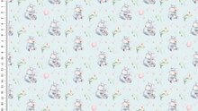 Poplin Aquarel Hippo Lichtblauw