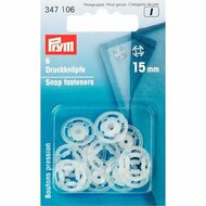 Prym Aannaaidrukknoop Kunststof Transparant 15mm