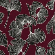 Viscose Pauline Bladeren Bordeaux