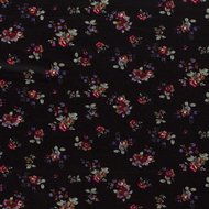 Georgette Stretch Discharge Bloemen Zwart