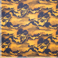 Viscose Bomen Zwart/Oker/Groen