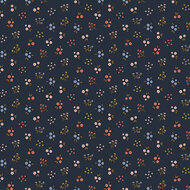 Poplin - Small Flowers - Navy