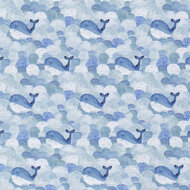 Poplin - Walvissen - Blauw
