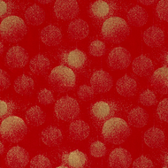 Poplin - Kerstballen Foil - Rood