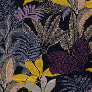 Polyester Viscose - Bladeren - Navy