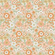 Poplin - Flowers - Zalmroze