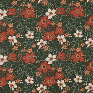Poplin - Wild Flowers - Legergroen