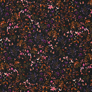 French Terry - Small Flowers - Zwart