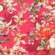 Viscose - Flowers - Roze