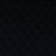 Matelassé - Uni Fluweel Quilted - Zwart