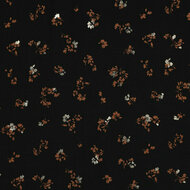Viscose - Small Flowers Foil - Zwart