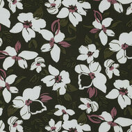 Viscose - Flowers - Legergroen