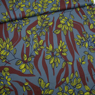 Viscose - Tropical Flora - Grijs