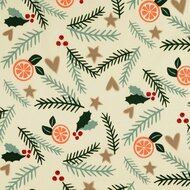 Poplin - Kerst - Ecru