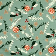 Poplin - Kerst - Oudgroen