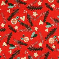 Poplin - Kerst - Rood