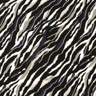 Viscose Twill - Zebrastrepen - Zwart-Blauw-Taupe