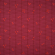 Poplin - Broken Stripe - Kersrood-Roze