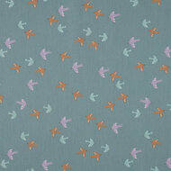 Poplin - Birds and Butterflies - Donker Munt