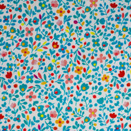 Katoen - Paasbloempjes - Wit-Blauw
