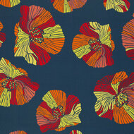 Viscose - Poppies - Marine