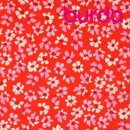 Poplin - Bloemen - Rood