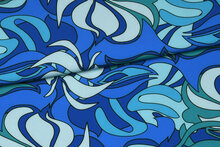 Crepe - Leaves - Blauw