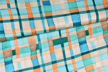 Viscose - Karro - Blauw-Peach
