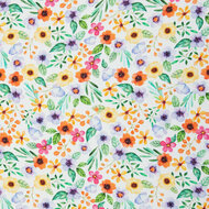Viscose Jacquard - Bloemen - Wit