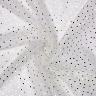 Organza - Golden Dots - Wit