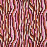 Viscose - Flowers and Stripes - Roest