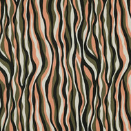 Viscose - Flowers and Stripes - Legergroen