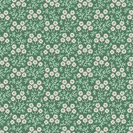 Katoen - Dark Green Trailing Flowervine - Donkergroen
