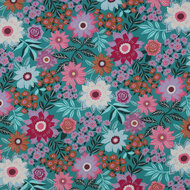 Poplin - Flowers - Munt
