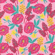 Poplin - Fresh Flowers - Lichtroze